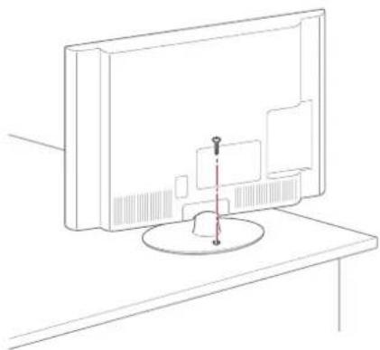 LG 47LV5700 - Securing the TV to a table - 1