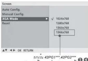 LG 4753FR - การเลือก VGA/XGA (ยกเว้น 42PG1\*\*\*,42PG2\*\*\*) - 3