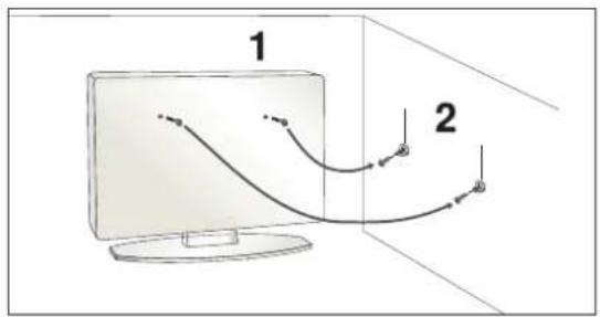 LG 3730RA - การยืดเครื่องรับโทรศัศน์เพื่อป้องกันการหล่น ในกรณีที่ติดตั้งเครื่องรับโทรศัศน์กับพนัง - 1