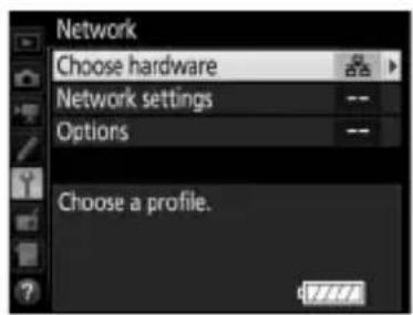 Network Choose hardware Network settings -- Options -- Choose a profile. #1/1/1