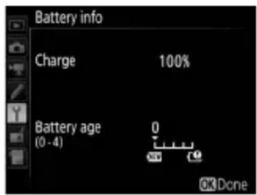 Battery info Charge 100% Battery age 0 (0 - 4) OK Done