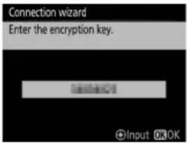 Connection wizard Enter the encryption key.