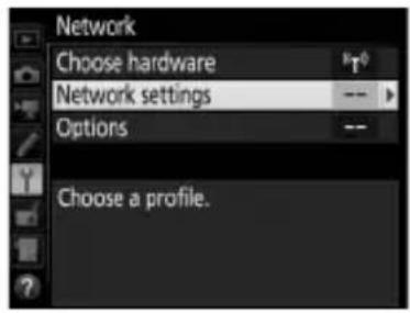 Network Choose hardware Network settings Options Choose a profile.