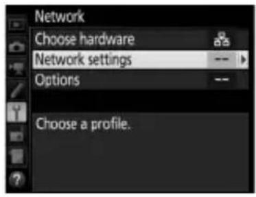 Network Choose hardware Network settings -- Options -- Choose a profile.