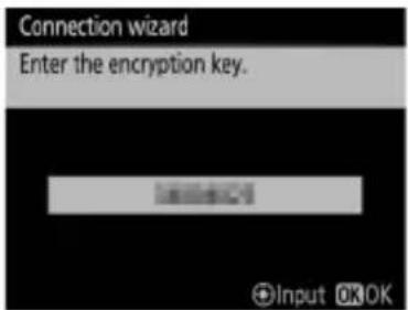 Connection wizard Enter the encryption key.