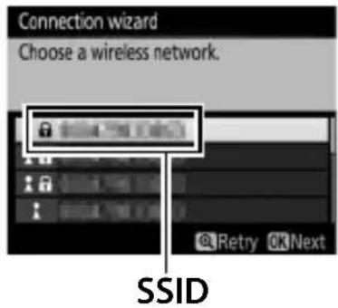 Connection wizard Choose a wireless network. SSID