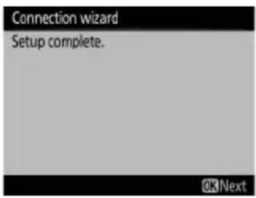 Connection wizard Setup complete.