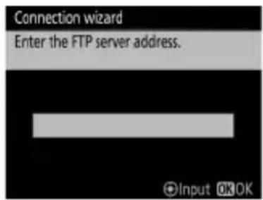 Connection wizard Enter the FTP server address.