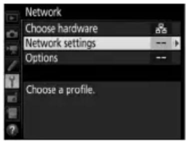 Network Choose hardware Network settings -- Options -- Choose a profile.