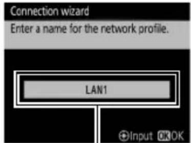 Connection wizard Enter a name for the network profile. LAN1 +Input OKOK