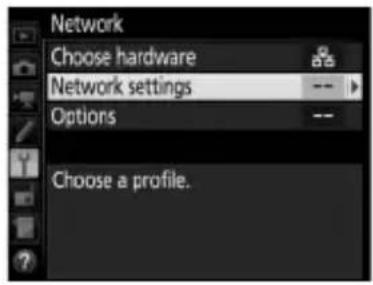 Network Choose hardware Network settings -- Options -- Choose a profile.