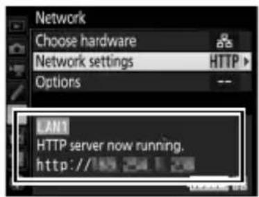 Network Choose hardware Network settings HTTP Options -- LAN1 HTTP server now running. http://16.24.1.28