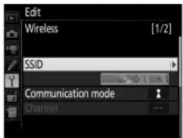 Edit Wireless [1/2] SSID Communication mode Channel
