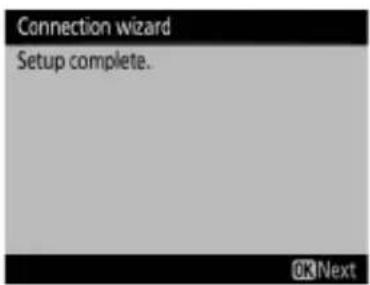 Connection wizard Setup complete.