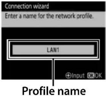 Connection wizard Enter a name for the network profile. LAN1 +Input OKOK Profile name