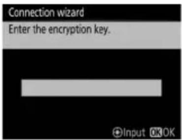Connection wizard Enter the encryption key.