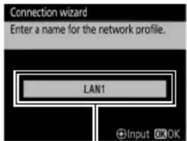 Connection wizard Enter a name for the network profile. LAN1 +Input OKOK