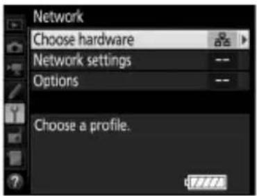 Network Choose hardware Network settings -- Options -- Choose a profile.