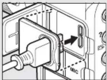 Technical diagram showing a mechanical component with labeled parts and an arrow indicating direction of movement, marked 'MIC'.