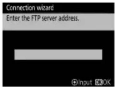 Connection wizard Enter the FTP server address.