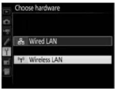 Choose hardware Wired LAN Wireless LAN