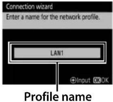 Connection wizard Enter a name for the network profile. LAN1 +Input OK OK Profile name