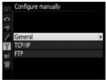 Configure manually General TCP/IP FTP