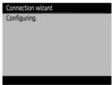 Connection wizard Configuring.