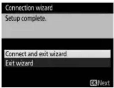 Connection wizard Setup complete. Connect and exit wizard Exit wizard