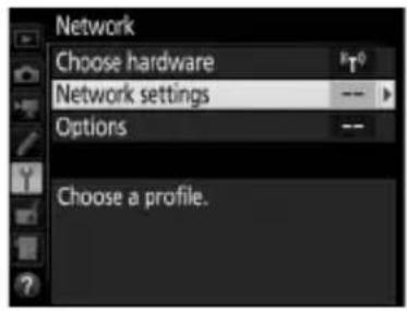 Network Choose hardware Network settings Options Choose a profile.