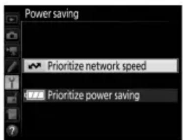 Power saving ✓ Prioritize network speed ✓/✓ Prioritize power saving
