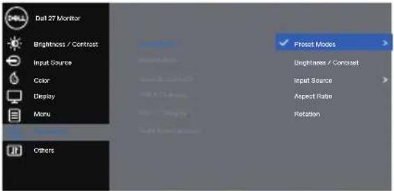 DELL P2720DC - Accessing the OSD menu - 17