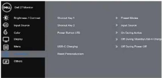 DELL P2720DC - Accessing the OSD menu - 15
