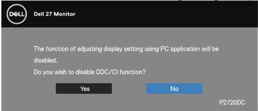 DELL P2720DC - OSD warning messages - 2