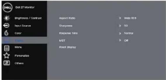 DELL P2720DC - Accessing the OSD menu - 12