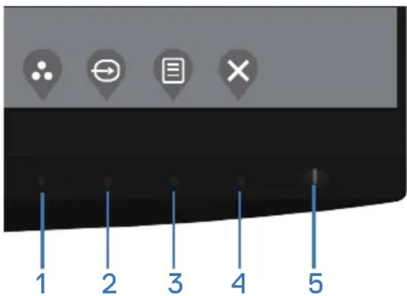 DELL P2720DC - Using the control buttons - 1
