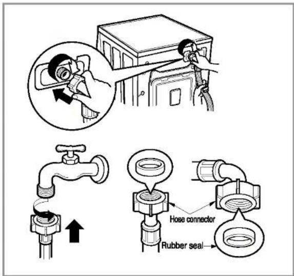 LG WD-10300TUP - ■ Connecting water supply hose - 1