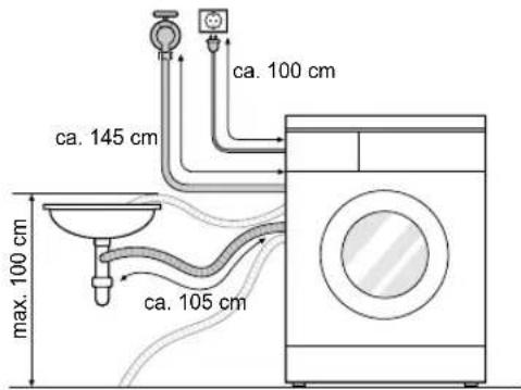LG F14A8TDH2NH - Installation des Ablaufschlauchs - 1