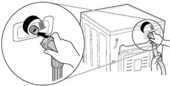 LG F14A8TDH2NH - Anschluss des Schlauchs an die Waschmaschine - 1