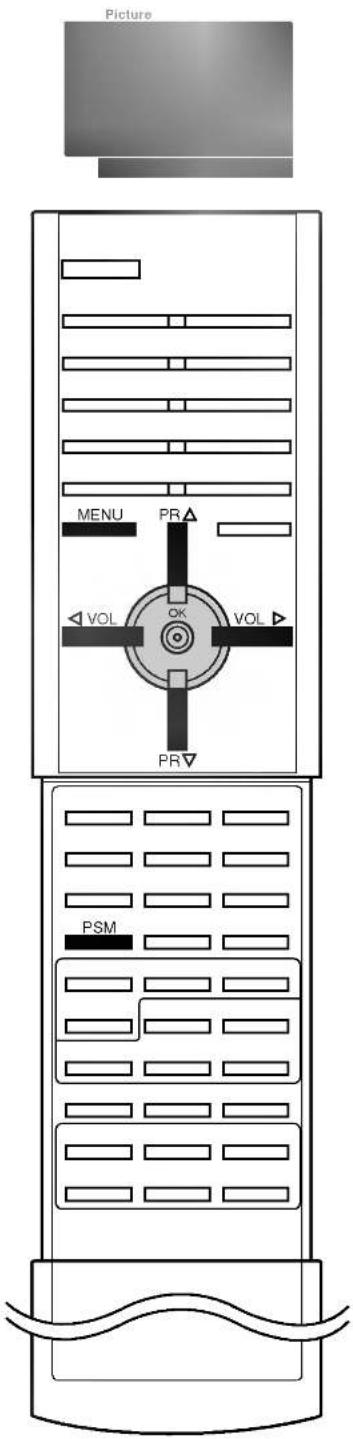 Picture MENU PR VOL OK VOL PR PSM