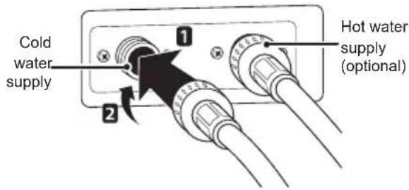 LG F2J7VY1W - Connecting Hose to Appliance - 1