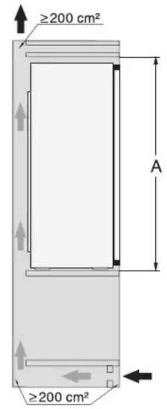 MIELE K 7303 D Selection - Einbau in einen Hochschrank/Seitenansicht - 2