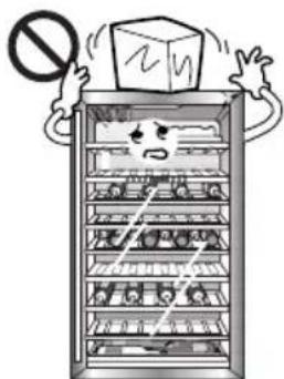 Cartoon illustration of an angry refrigerator with a 'No' sign and a box, symbolizing no smoking or no smoking.
