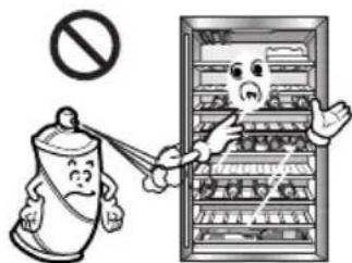 Cartoon illustration showing a toilet with a stop sign and a distressed refrigerator with a warning symbol