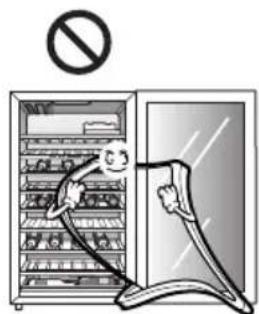Illustration of a refrigerator with a cartoon character and a 'No' symbol above it, indicating no food restrictions.