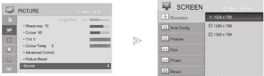 LG 32LD450C - Selecting Resolution - 1