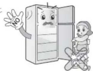 LG GL-549GEX4 - Opening or closing the door of the refrigerator may cause injury to the person around it, be careful. please - 1