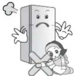 LG GL-549GEX4 - Do not insert hand into the bottom of the refrigerator. - 1