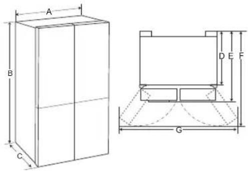 LG GC-L22FTQBL - Dimensions and Clearances - 1
