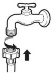 LG WXL-1014E - Connecting the Hose to the Water Tap - 1
